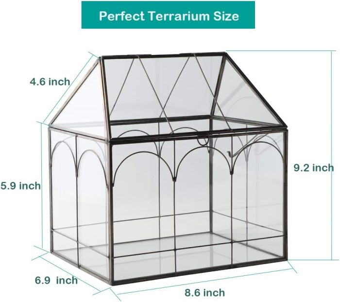 Purzest Glass Terrarium, House Shape Geometric Succulent Terrarium - Image 3