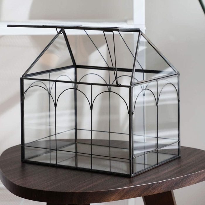Purzest Glass Terrarium, House Shape Geometric Succulent Terrarium - Image 4