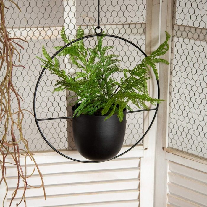 Boho Black Metal Plant Hanger - Image 3