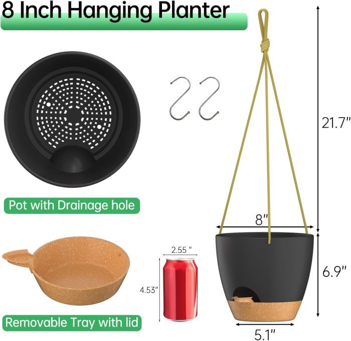 ZMTECH 8 Inch Hanging Planters - Image 3